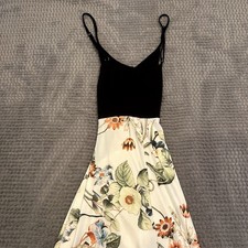 Boho Paisley Spaghetti Strap Summer Dress Colorful Beach Vacation M