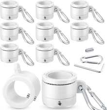 8 Pcs Plastic Flag Pole Rings with Bearings 360 Degree Rotating Anti Wrap Fla...