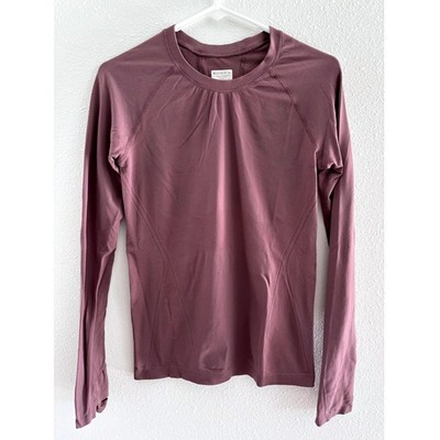 Athleta Momentum Top Womens Small Purple Long Sleeve Active Gym Workout Sporty