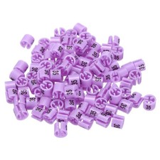 100 Pack Clothes Hanger Marker Number 35 Size Tag Fit 3mm Rod Purple
