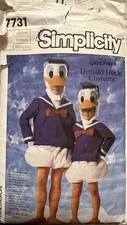 Vtg Simplicity Pattern 7731 Adults Boys Girls Donald Duck Costume Medium Disney
