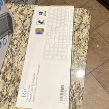 Rii RK100 Wired USB Illuminated Multimedia Gaming Keyboard English QWERTY White