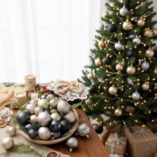 66 Pcs Neutral Blue Christmas Tree Ornaments Shatterproof Christmas Balls 5 S...