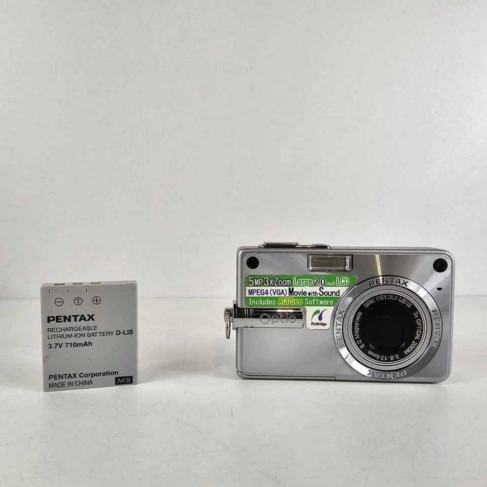 Pentax Optio S5n 5.0MP Digital Camera - Tested Working Boxed With Charger  - Image 2 of 4