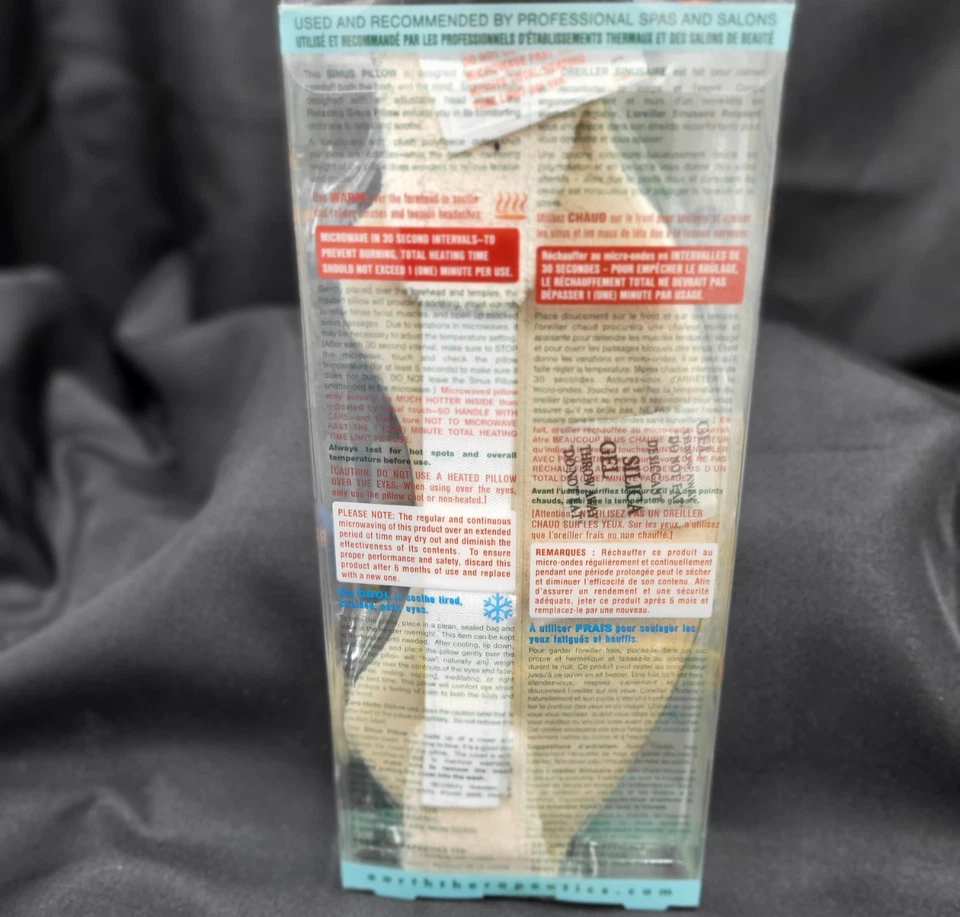 Almohada relajante de alivio de senos para microondas Earth Therapeutics spa autocuidado NUEVO Foto 4 de 4