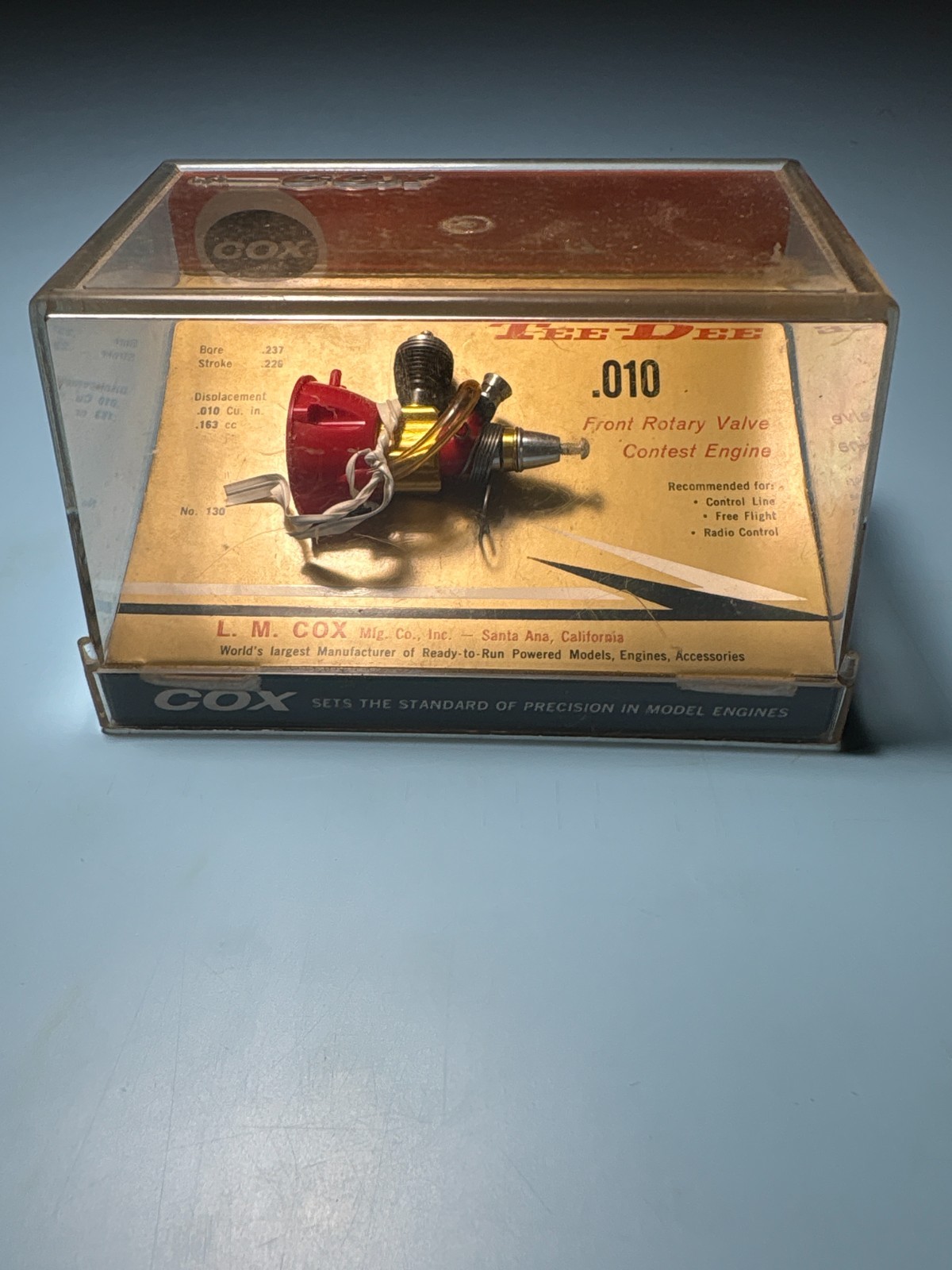 Vintage Cox Tee Dee .010 Engine Cat 130 w/ Jewel Case
