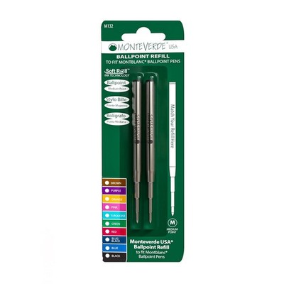 Monteverde Usa Soft Roll Blue Black Ink Cartridge Refill For Montblanc Pens