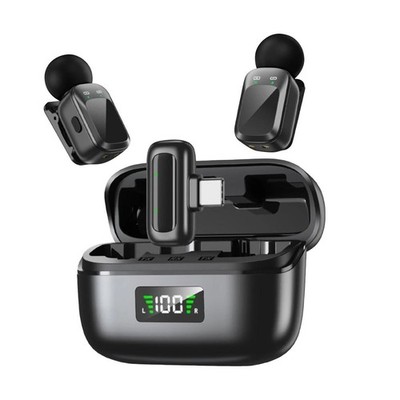 Duales Drahtloses Mikrofon für Type-C Telefon 2.4G Lavalier Podcast Aufnahme-Set