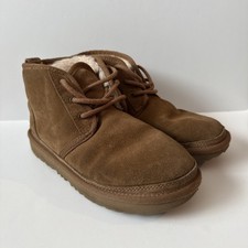 UGG Neumel II Kids Sz 3 Chestnut Suede Shearling Chukka Boot Bootie 1017320K