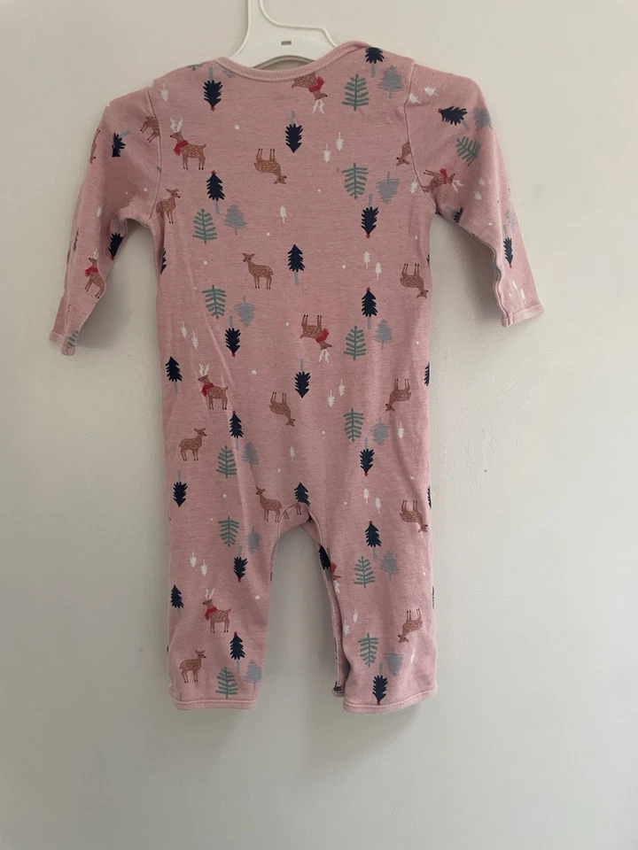 Antiguo Azul Marino Bebé Niñas Lindo Ciervo Vacaciones Navidad Manga Larga 1 Pieza Rosa 6-12M Foto 4 de 4