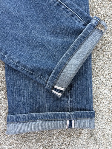 Jeans Uniqlo Linea Rossa Kaihara Selvedge Denim Uomo 34x27 Slim Dritto Vita Bassa - Foto 3 di 16