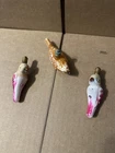 VINTAGE 1930s MILK GLASS FIGURAL LIGHT BULBS C6 JAPAN RARE BIRDS FOLK ART RARE!
