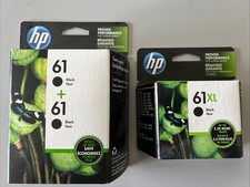 HP 61 2 pack  61 XL black ink cartridges EXPIRED 6  7 2021 3 total 