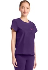 Scrubs Women's Med Couture AMP MC751 Crew Neck Scrub Top Purple GLPU XS-2XL