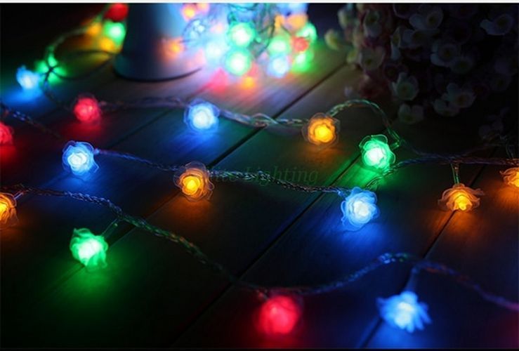 Fiore rosa rosa rosa BATTERIA stringa di Natale luce a LED per feste ghirlanda decorazione casa 4189fa Fiore rosa rosa rosa BATTERIA stringa di Natale luce a LED per feste ghirlanda decorazione casa 4189fa