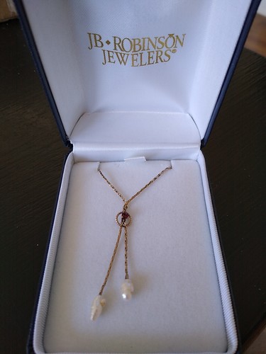 Genuine ruby necklace 14kt Gold Filled 15.5" JB ROBINSON JEWELERS