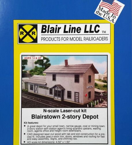 N Scale Blair Line 'Blairstown 2-Story Depot' Laser Cut Kit Item #078 - Picture 2 of 3