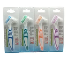 4Pcs Denture Cleaning Brush Multi-Layered Bristles False Teeth Ergonomic Rubber