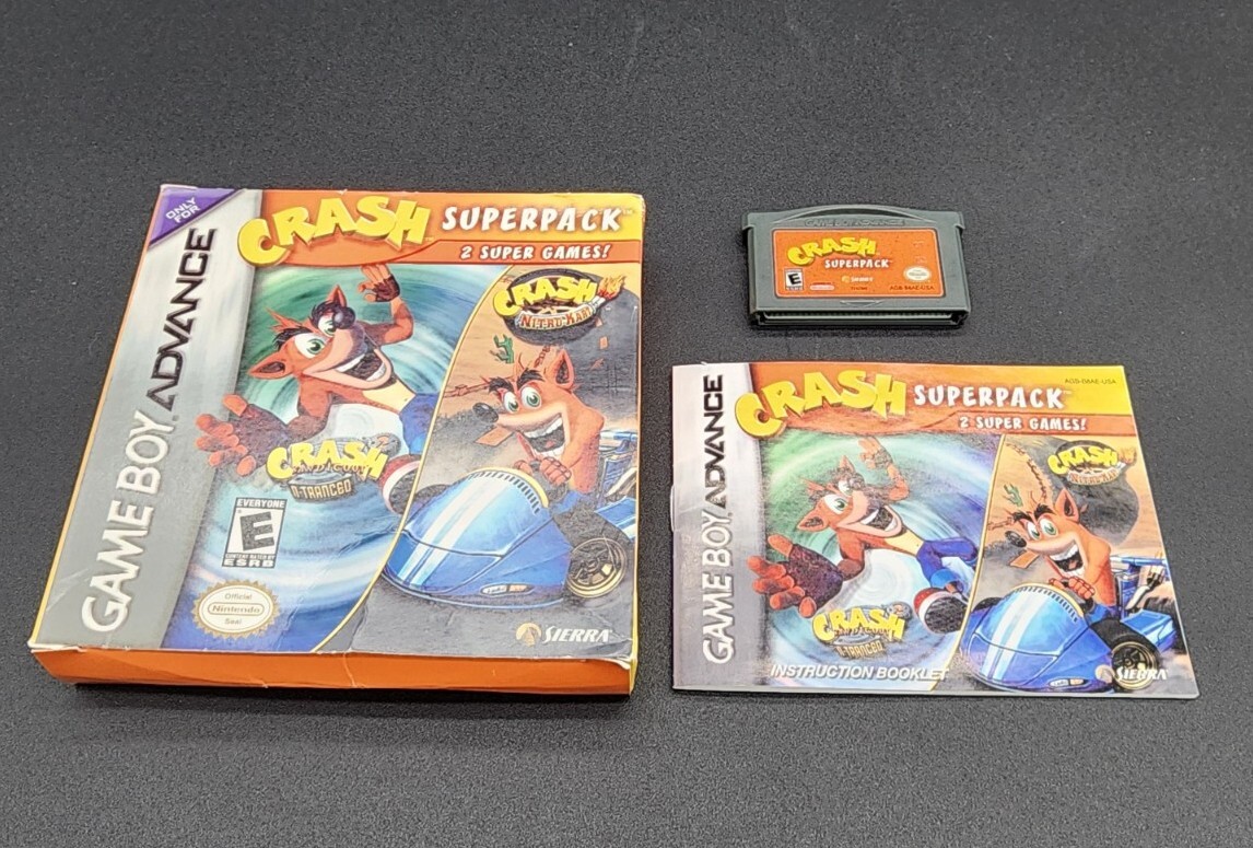 Crash Superpack Nintendo Game Boy Advance GBA N-Tranced Nitro KART