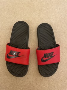 nike red flip flops