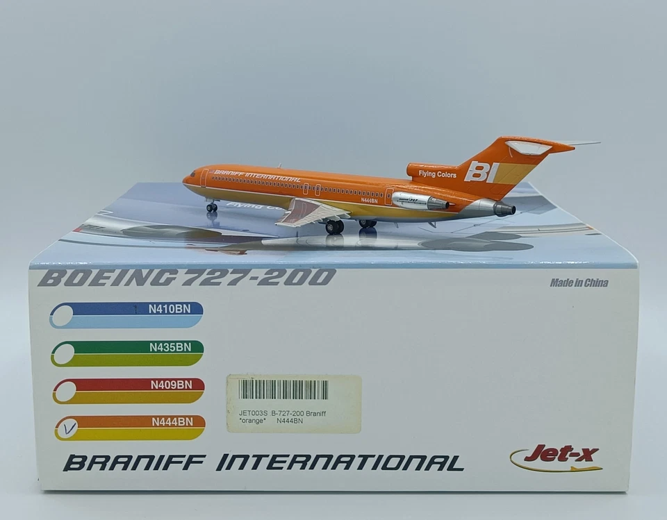 JET X JET-L003 - Braniff Boeing 727-227 Reg. N444BN, Flying Colors - 1/200 Model - Immagine 2 di 4