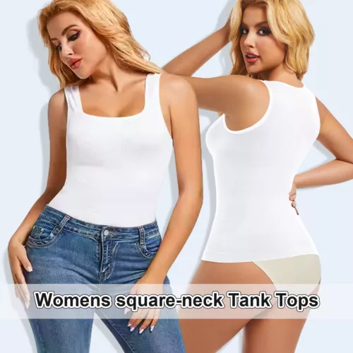 Women Seamless Slim Vest Tummy Control Body Shaper Compression Ribbed Tank Top - Picture 16 of 27