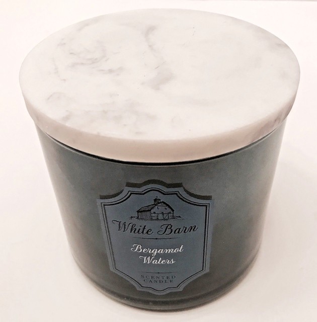 Bath and Body Works White Barn Bergamot Waters 3 Wick Candle for sale