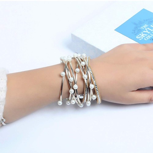 Artilady Bracciali Avvolgenti in Pelle per Donna - Bracciali di Perle Chiusura Fatta a Mano Ba... - Foto 5 di 8