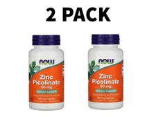 Now Foods, Zinc Picolinate, 2 PACK, Immune Support, 50 mg, 120 Veg Capsules