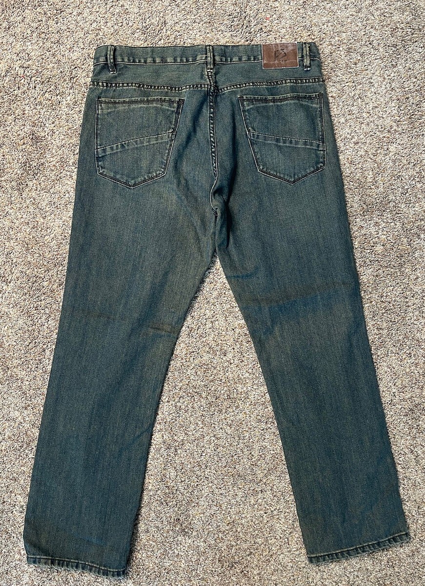 Perry Ellis Premium Dark Denim Men's Straight Relax Stretch Jeans Size 36x30