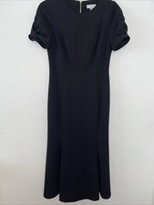 Calvin Klein Size 4 Women Maxi Dress Black Short Sleeve