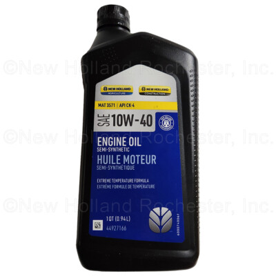 New Holland 1 Qt SAE 10W-40 MAT 3571 CK-4 Semi-Synthetic Engine Oil Part # 44...