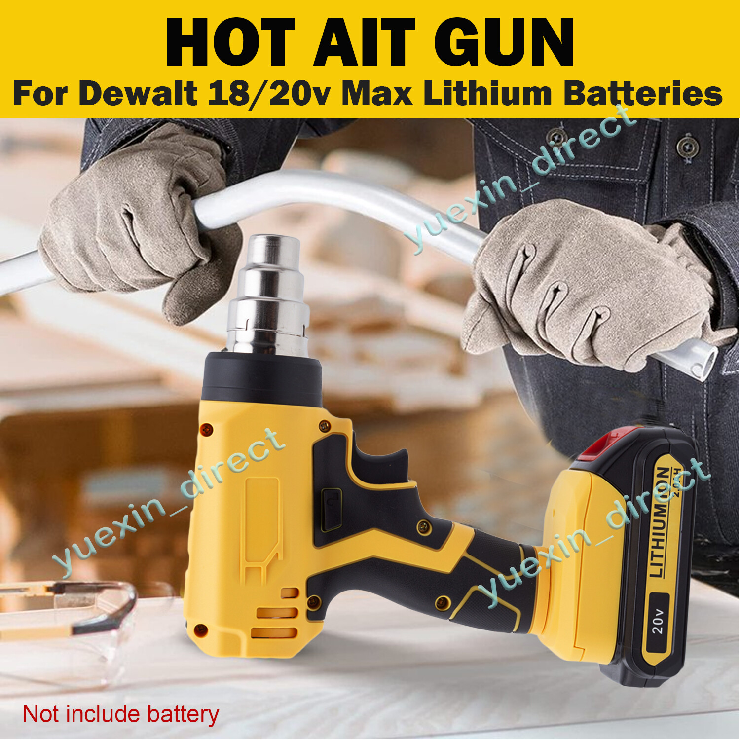 NEW Cordless Heat Gun for Dewalt 18V/20V Lithium Battery Hot Air Gun w
