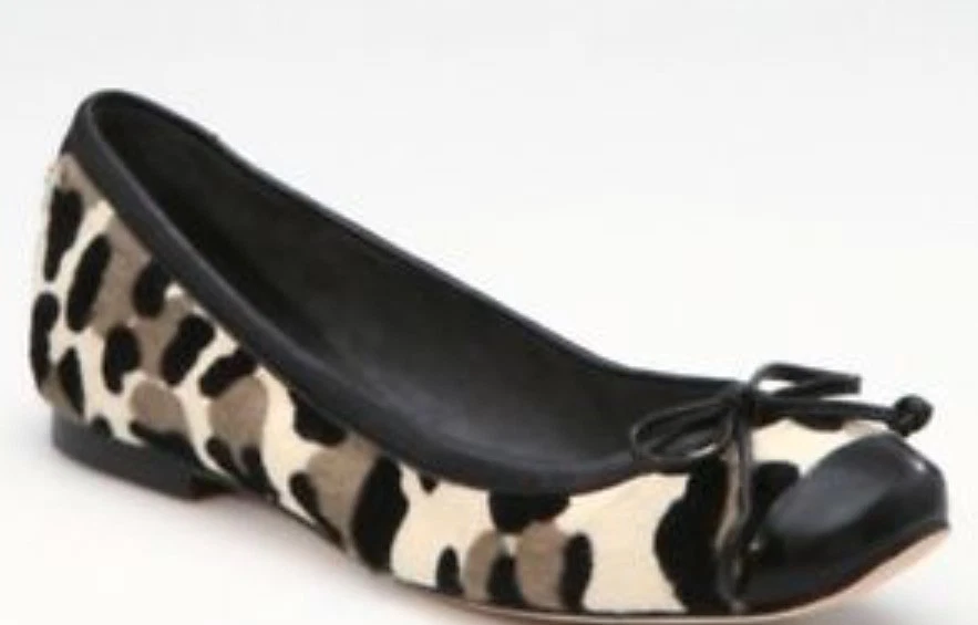 STUART WEITZMAN AUTH 425 Women Calf Hair Leopard Print Flat Shoes Size 8.5