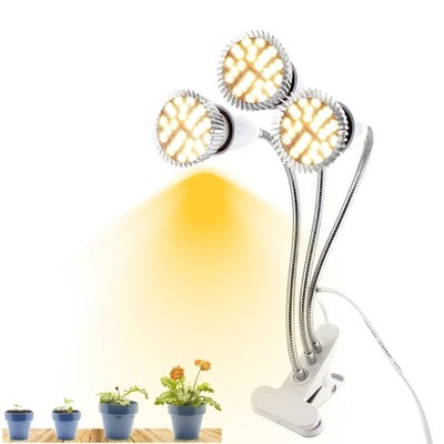 3-HEAD Yellow Full Spectrum Plant Grow Light Sunlight Phyto Lamp box tent indoor