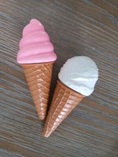 Play Food Vintage Baskin Robbins Strawberry Vanilla Ice Cream With Sugar Cones