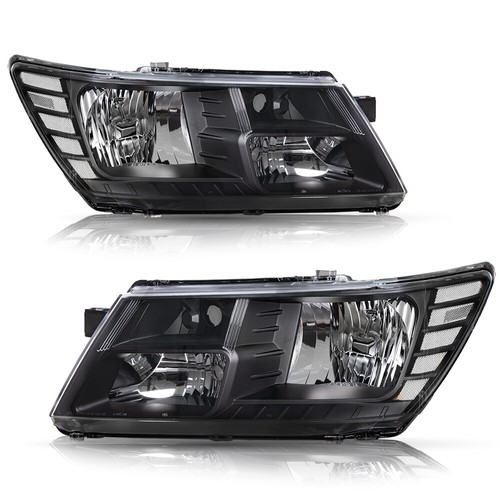 For 20092018 Dodge Journey Headlights Black Headlamps Clear Corner