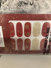 AVON/FMG GLIMMER GEL NAIL STICKERS - 1 SHEET OF 22 STICKERS - NEW Holly Berry