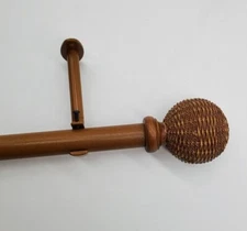 Woven Ball Adjustable Curtain Rod - 2 Colors & 3 Sizes - Curtain Clips Available