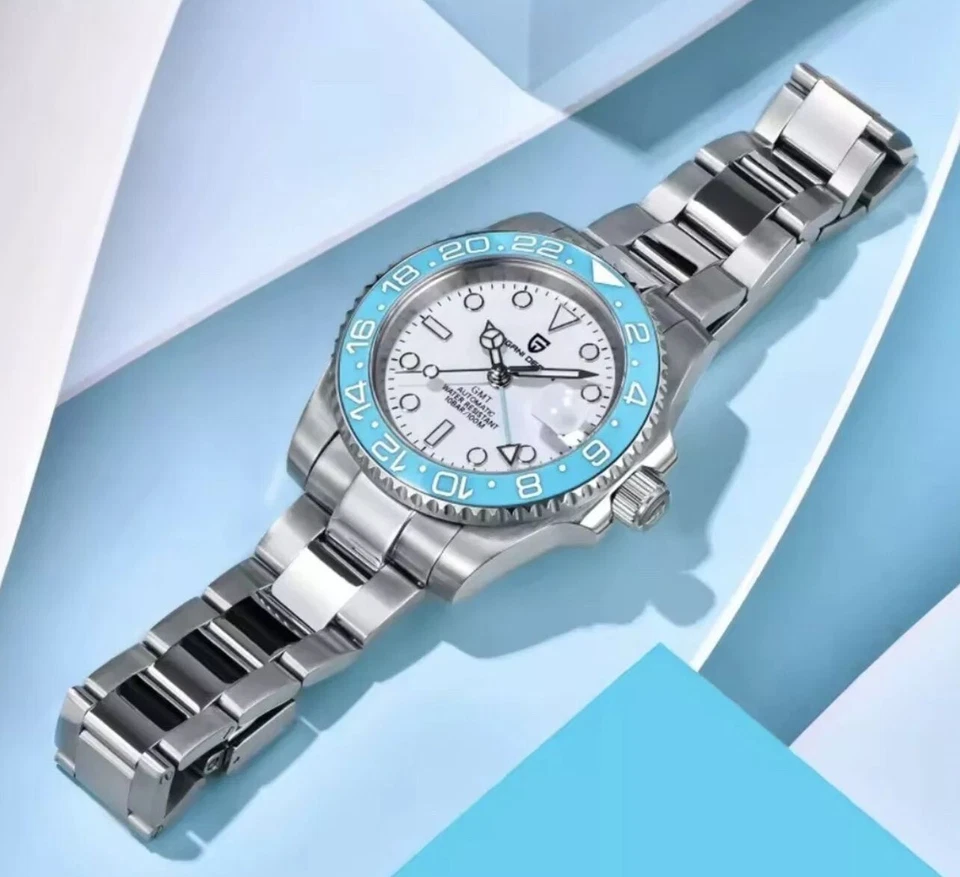 🔝 PAGANI DESIGN PD1662 GMT AUTOMATICO AZZURRO 2025ED JUBILEE ZAFFIRO OROLOGIO ⌚ - Immagine 4 di 4