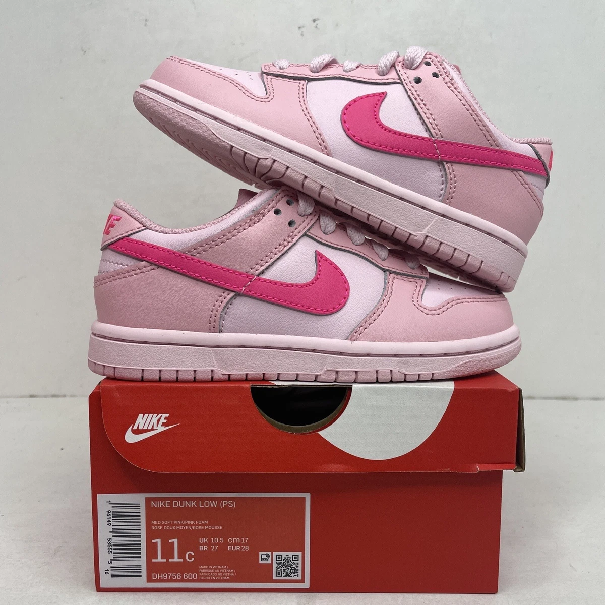 Nike Dunk Low PS “Triple Pink/Pink Panther” DH9756-600 11C Preschool New