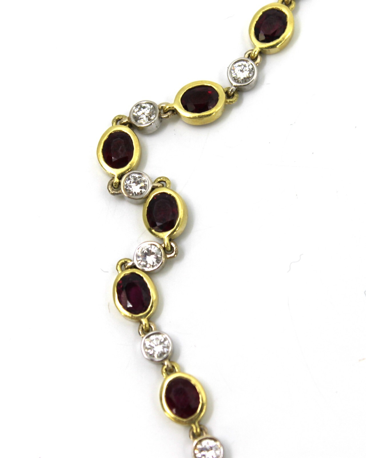 17k Solid Yellow & White Gold Ruby & Diamond Tenn… - image 8