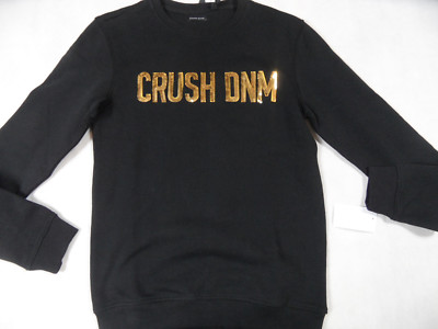 CRUSH DENIM cooles Sweatshirt schwarz mit goldfarbenen Pailletten Gr. 176 NEU