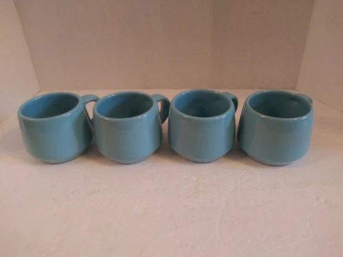 SET of 4 FRANKOMA POTTERY Blue #6C Cups