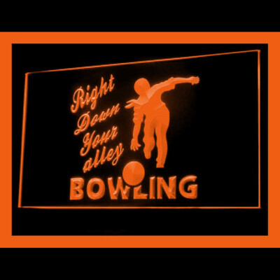 230100 Bowling Right Down Your Alley Strike Display LED Light Neon Sign