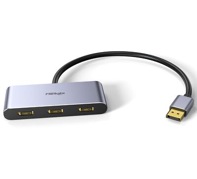 3 Port DisplayPort 1.4 Splitter DisplayPort MST Hub Monitor Splitter Displa...