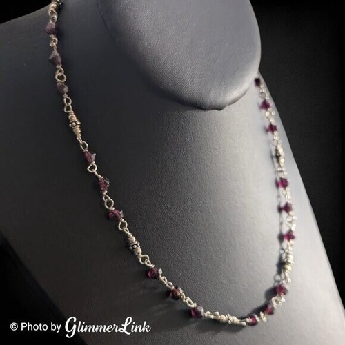 Silpada Garnet Sterling Silver Faceted Beaded Necklace - Picture 2 of 10