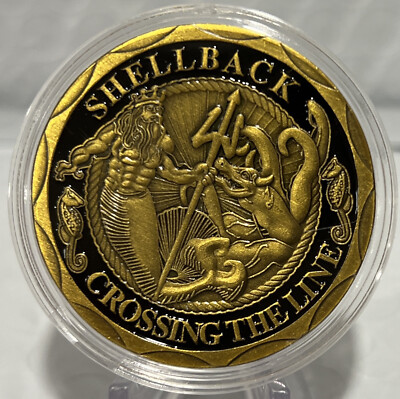 US Navy Challenge Coin, Shellback US Navy Colors New