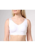 Breezies Lightly Padded Bra with Lace Back White