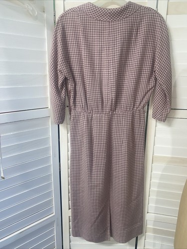 Vintage 50s House Dress Purple Gingham Sailor Cotton A Line Dress Sz Small - Picture 8 of 12